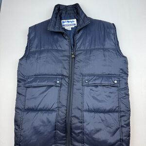 Vintage Himalaya Puffer Vest Men’s L Tall Navy Blue Made In Korea Full Zip
